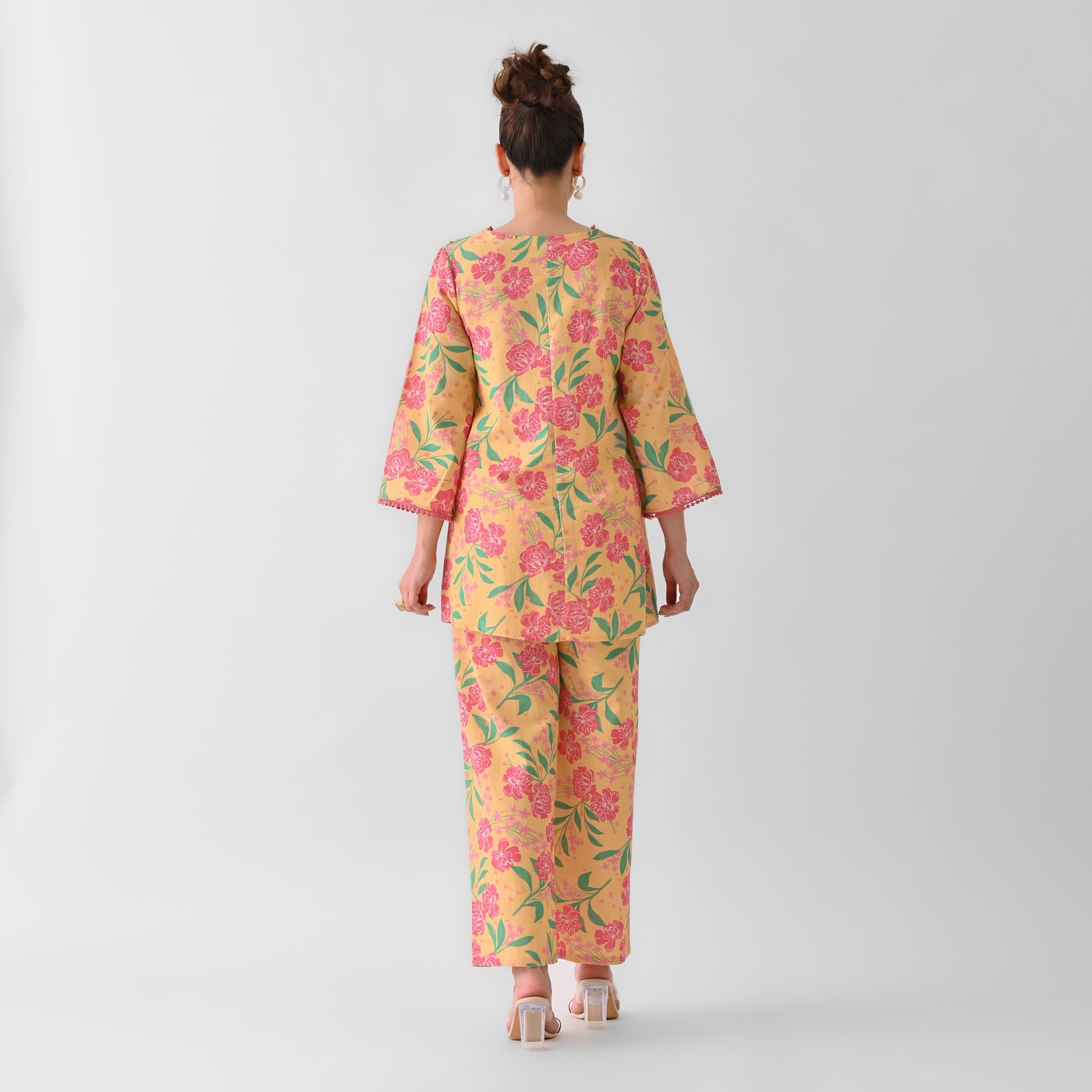Mango Yellow Blooming Cotton Co-ord Set