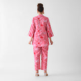 Peach Anaar Cotton Co-ord Set