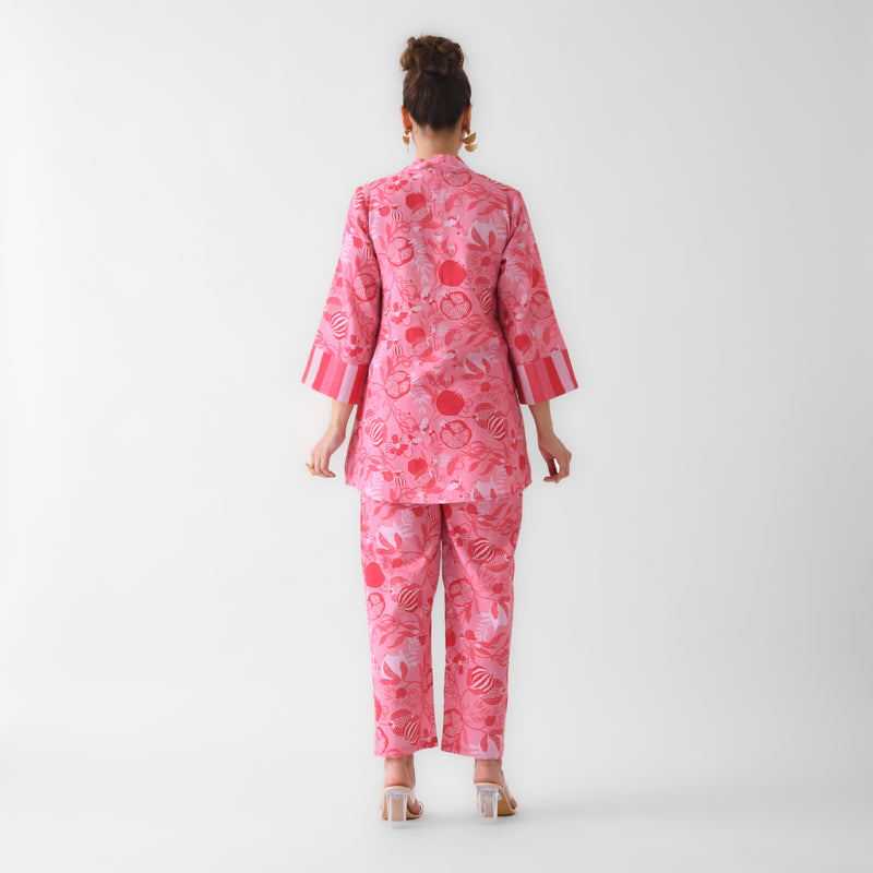 Peach Anaar Cotton Co-ord Set
