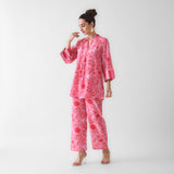 Peach Anaar Cotton Co-ord Set