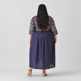 Indigo Bandhani V Neck Gathered Dress - SOM