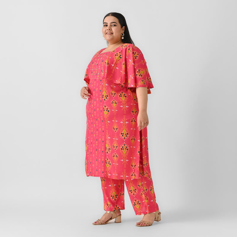 Pink Co-ord Set with Embroidery Details - SOM