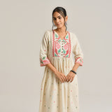 Off White Linen Cotton Jamdani Inspired Kurta Set