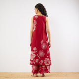 Rosa A-line Cotton Co-ord Set - Red