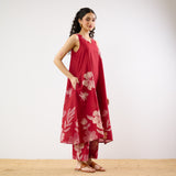 Rosa A-line Cotton Co-ord Set - Red