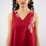 Rosa A-line Cotton Co-ord Set - Red