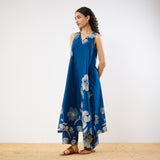 Rosa A-line Cotton Co-ord Set - Indigo