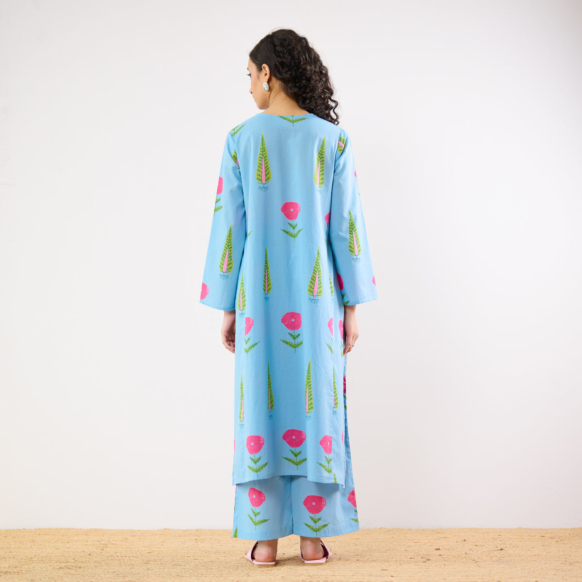 Begum's Bagh Printed Co-ord Set - Sky Blue