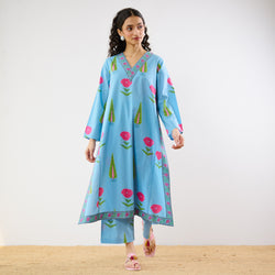 Begum’s Bagh Printed Co-ord Set - Sky Blue