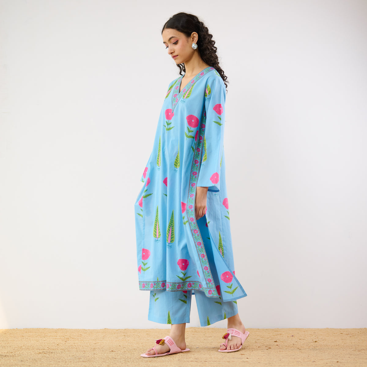 Begum's Bagh Printed Co-ord Set - Sky Blue