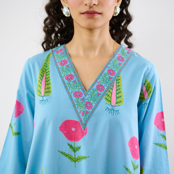 Begum’s Bagh Printed Co-ord Set - Sky Blue