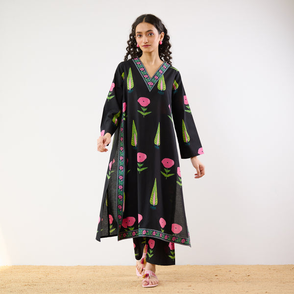 Begum’s Bagh Printed Co-ord Set - Black
