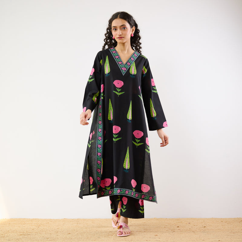 Begum’s Bagh Printed Co-ord Set - Black
