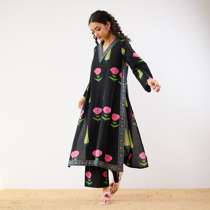 Begum’s Bagh Printed Co-ord Set - Black