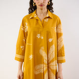Plumeria Cotton Co-ord Set - Corn Yellow