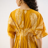 Periwinkle Pleated Cotton Maxi Dress - Corn Yellow
