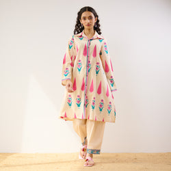 Anokhi Cotton Co-ord Set - Off White