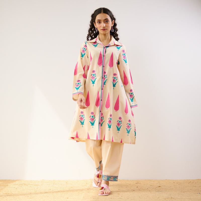 Anokhi Cotton Co-ord Set - Off White