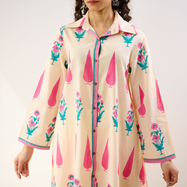 Anokhi Cotton Co-ord Set - Off White
