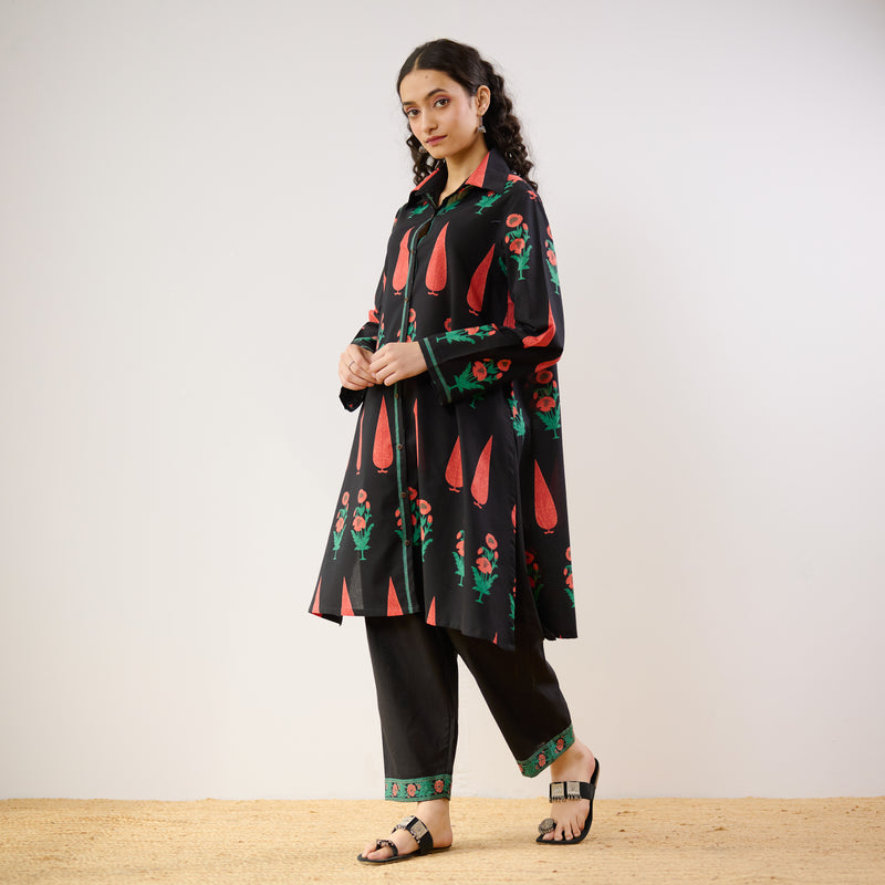 Anokhi Cotton Co-ord Set - Black