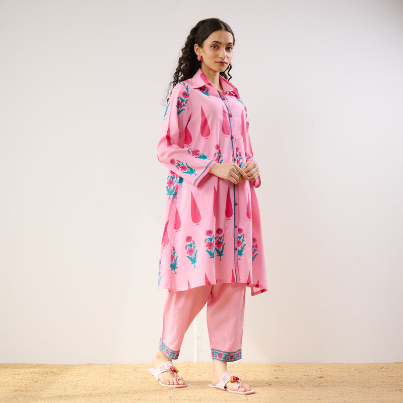Anokhi Cotton Co-ord Set - Baby pink