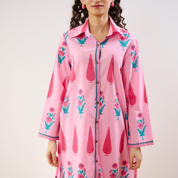 Anokhi Cotton Co-ord Set - Baby pink