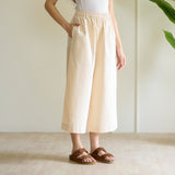 Cotton High Waist Elasticated Culottes - Off White
