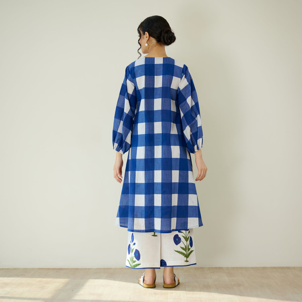 Old School Slub Cotton Kurta Set - Classic Indigo