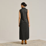 Black Woollen Winter Dress with Shrug