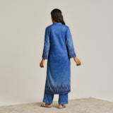 Blue Contemporary Woollen Kurta