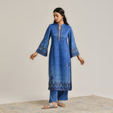 Blue Contemporary Woollen Kurta