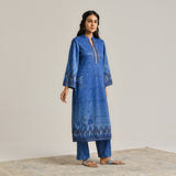 Blue Contemporary Woollen Kurta