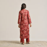 Maroon Kashmiri Inspired Woollen Kurta with Embroidery Detail