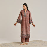Brown Contemporary Woollen Kurta