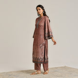 Brown Contemporary Woollen Kurta