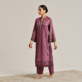 Burgundy Contemporary Woollen Kurta
