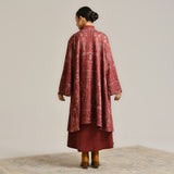 Maroon Woollen Winter Dress with Shrug
