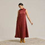 Maroon Woollen Winter Dress with Shrug