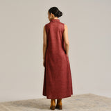Maroon Woollen Winter Dress with Shrug