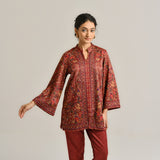 Maroon Kashmiri Inspired Contemporary Woollen Kurta