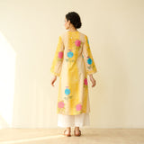 Lazy Summers Mulmul Cotton Kurta - Sunshine Yellow