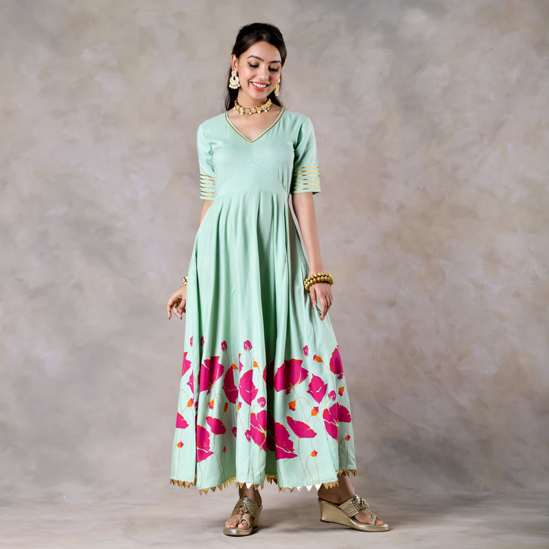 FIBREZA Women A-line Light Green Dress - Buy FIBREZA Women A-line Light  Green Dress Online at Best Prices in India | Flipkart.com