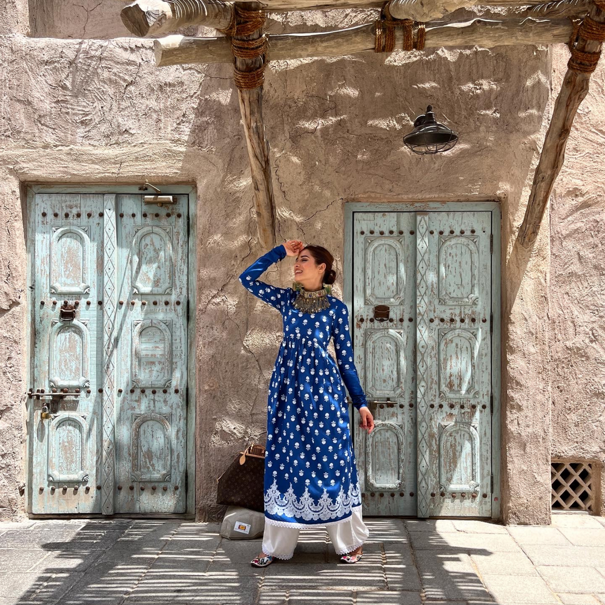 Blue Front Gathered Kurta