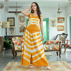 The Goody Goody Mustard & White Schiffli Tie Dye Co-ordinate