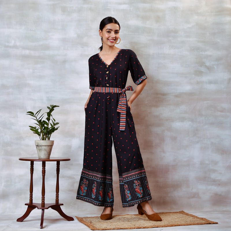 Buy Global Desi Teal Embroidered Jumpsuit for Women Online @ Tata CLiQ
