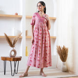 Baby Pink Peacock Print Dress