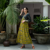 Olive & Blue V Neck Alia Cut Lotus Dress