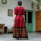 Maroon & Red Fit and Flare Jumpsuit