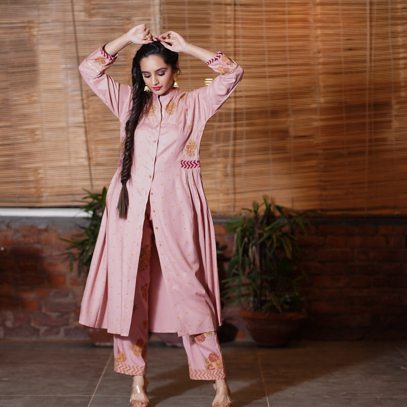 Sufiyaa Coral Shirt Kurta Set