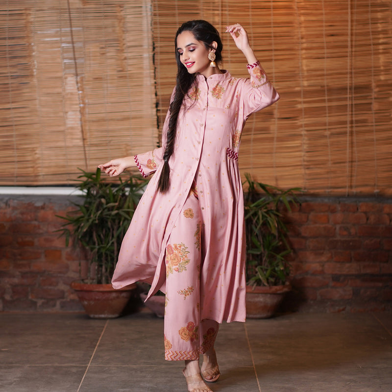 Sufiyaa Coral Shirt Kurta Set